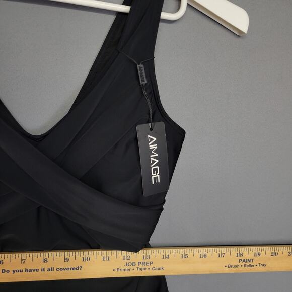 AIMAGE Swimsuit Womens Large One Piece V Neck Ruched Tummy Control Bathing Suit - Picture 10 of 14